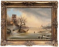 Winterlandschaft mit Schlittschuhläufer - Bild 2