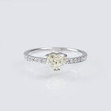 A Solitaire Ring with Heart shaped Diamond and small diamonds - image 1