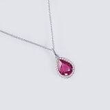 A Pink Sapphire Pendant on Necklace - image 1