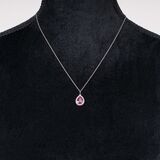 A Pink Sapphire Pendant on Necklace - image 2