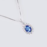 A Tanzanite Diamond Pendant on Necklace - image 1