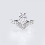 Diamant-Ring im Tropfenschliff - Bild 2