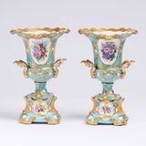 A Pair of Russian Vases with Flower Painting
