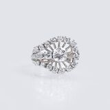 A Fine Diamond Solitaire Ring with Diamonds - image 2