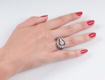 A Fine Diamond Solitaire Ring with Diamonds - image 3