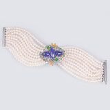 A Pearl Bracelet with splendid Precious Stones Setting - image 1