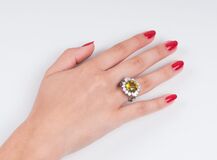 A Colourful Tourmaline Diamond Ring - image 2