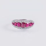 An Art Nouveau Ruby Diamond Ring - image 1