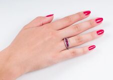 An Art Nouveau Ruby Diamond Ring - image 2