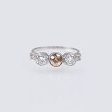 Jugendstil Diamant-Ring mit Fancy Diamant - Bild 1