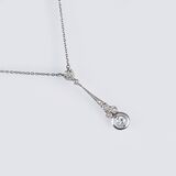 A small Art-déco Diamond Pendant on Necklace - image 1