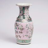 A Famille-Rose Vase with Flowers and Birds - image 4