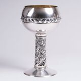 Jugendstil-Pokal mit durchbrochenem Weinranken-Schaft