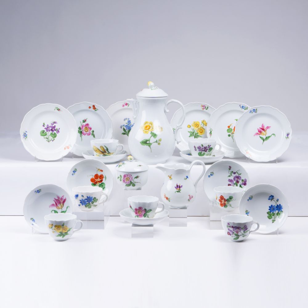 A Coffee Service with Flower Painting for 13 Persons A Coffee Service with Flower Painting for 13 Persons