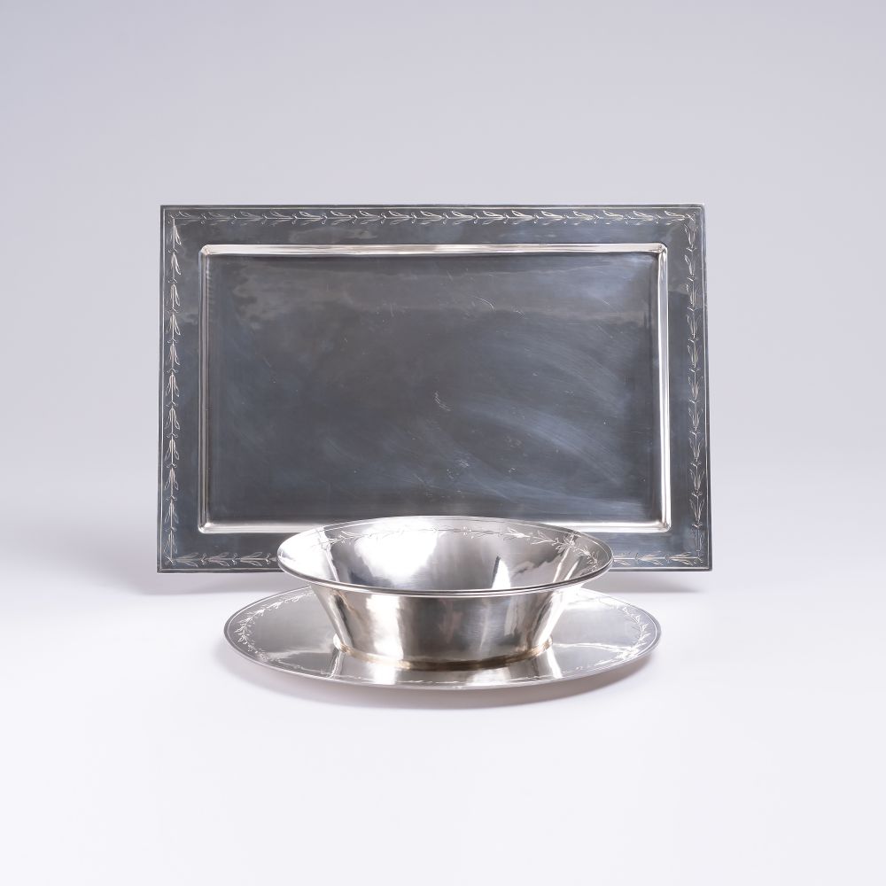 A Bowl on Coaster with Tray