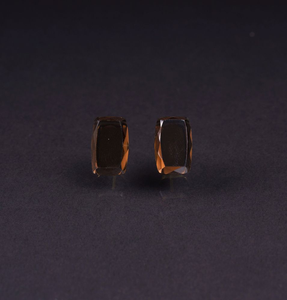 A Pair of Smoky Quartz Earstuds - image 2