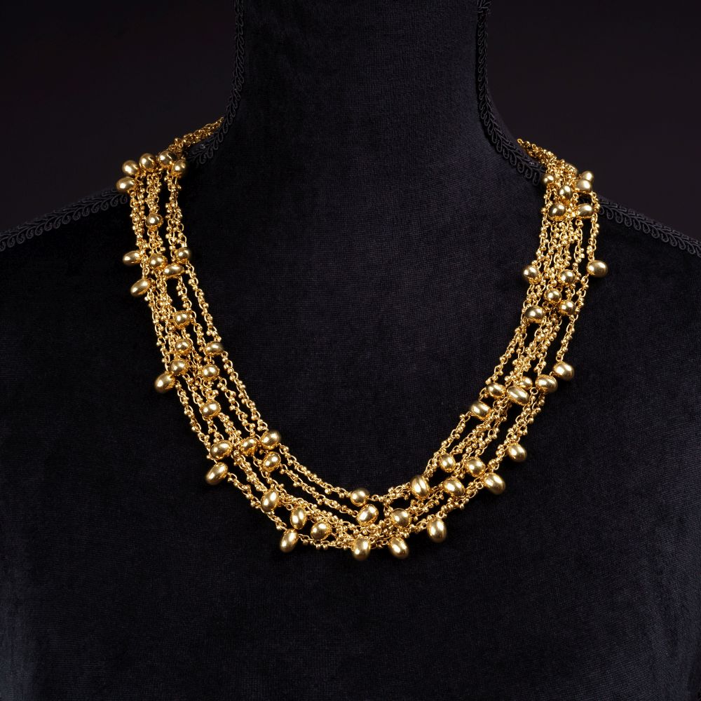 A multiple row Gold Necklace - image 3
