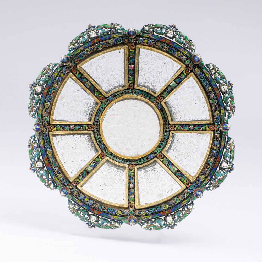Hermann Böhm, Gold- und Silberwarenfabrik, gegr. 1866 in Wien - A Magnificent Viennese Neo-Renaissance Rock Crystal Plate A Magnificent Viennese Neo-Renaissance Rock Crystal Plate