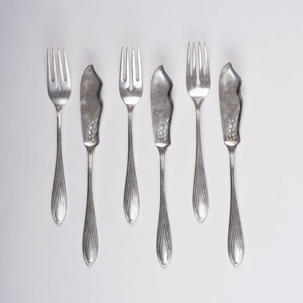 Hans Christiansen - Fischbesteck im Darmstädter Stil Fischbesteck im Darmstädter Stil