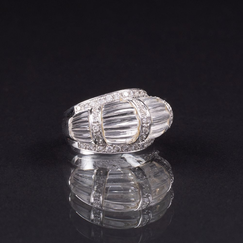 Bergkristall-Brillant-Ring im Art-déco Stil - Bild 2