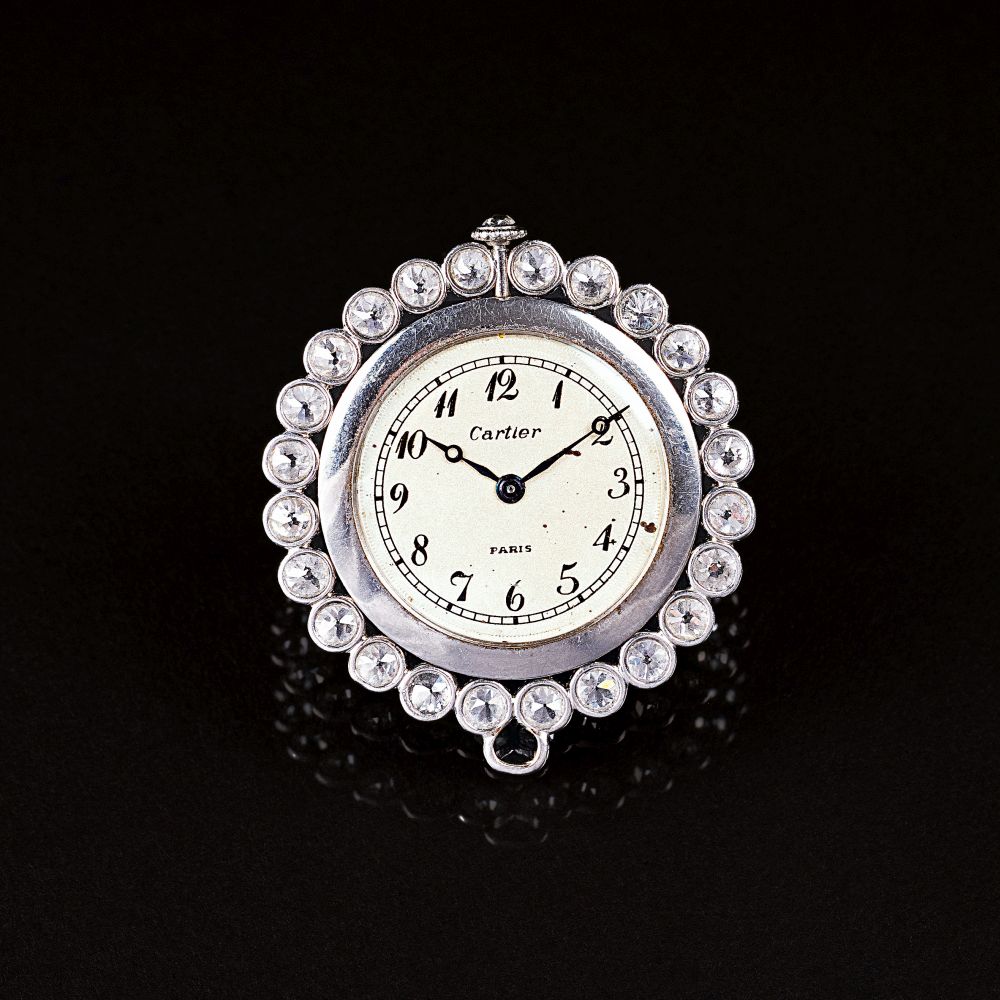 Cartier - Art-déco Taschenuhr mit Brillanten Art-déco Taschenuhr mit Brillanten