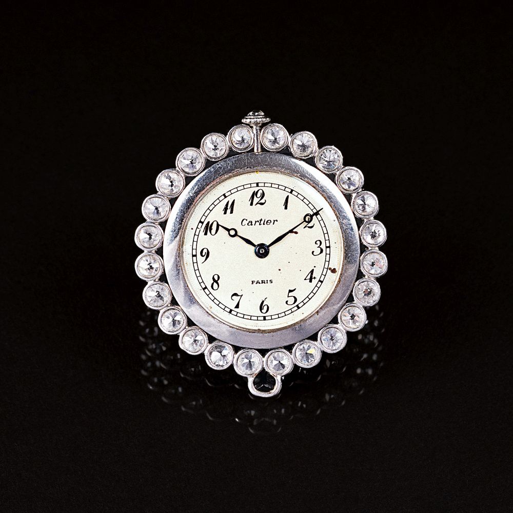 A rare Art-déco Pocket Watch with Diamonds