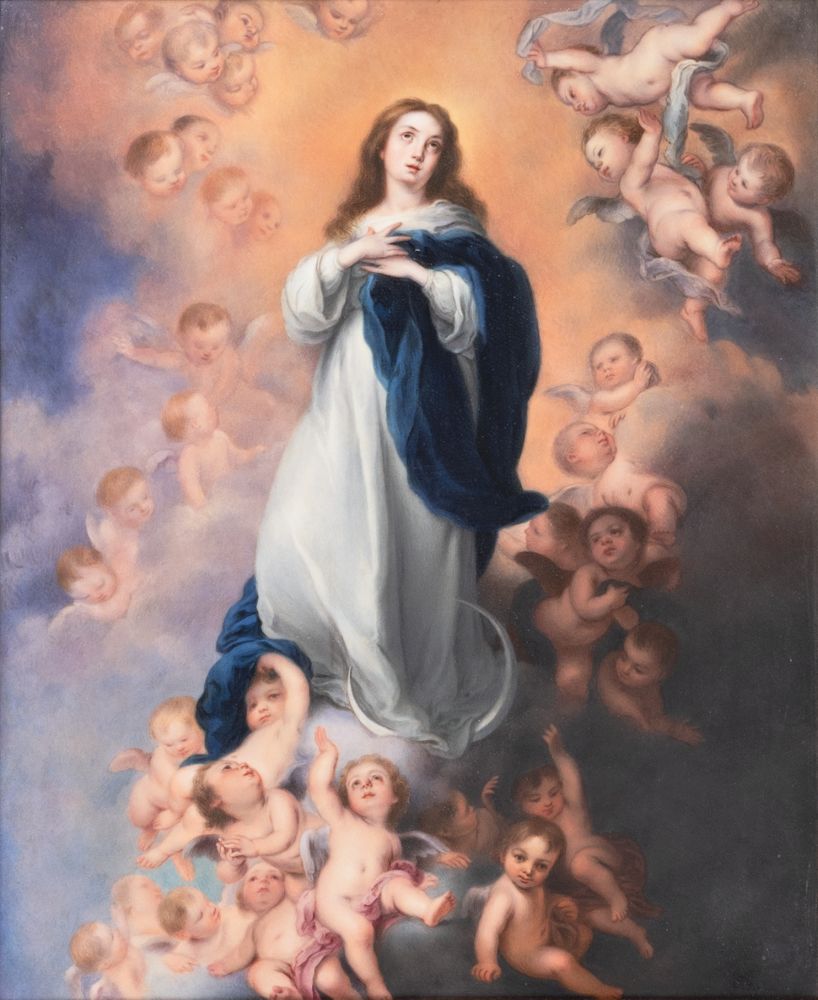 Porzellanbild 'Mariae Empfängnis' nach Murillo Porzellanbild 'Mariae Empfängnis' nach Murillo