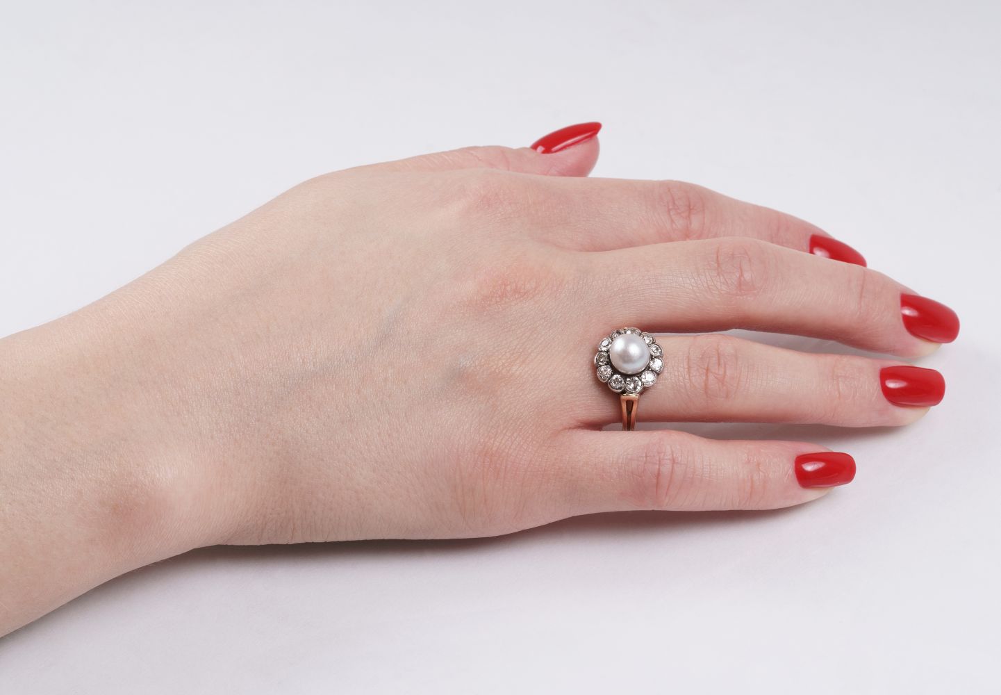 An antique Pearl Diamond Ring - image 2