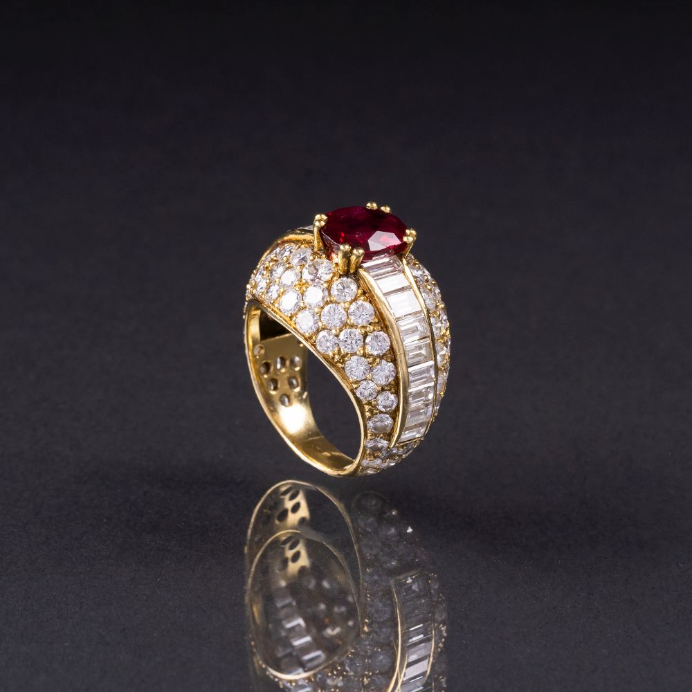 A Ruby Diamond Cocktailring - image 2