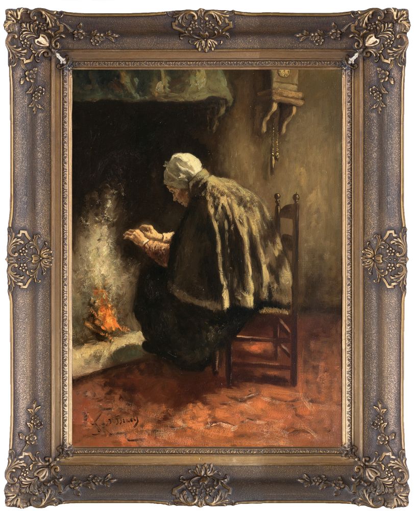 Woman by a Fireplace - image 2