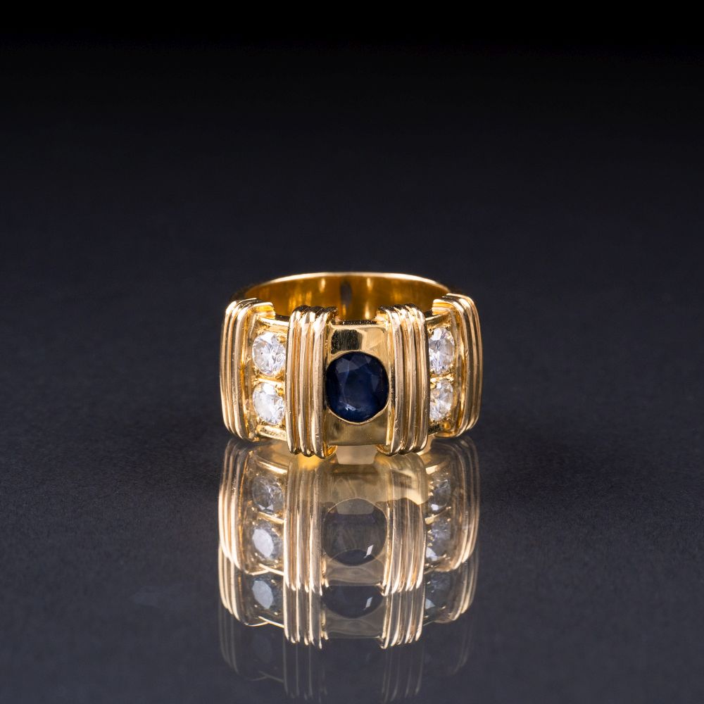 A Sapphire Diamond Ring