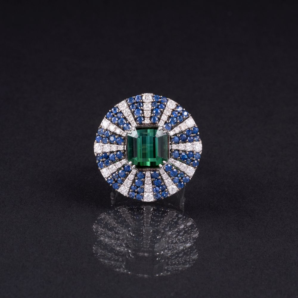 Turmalin-Saphir-Ring Turmalin-Saphir-Ring