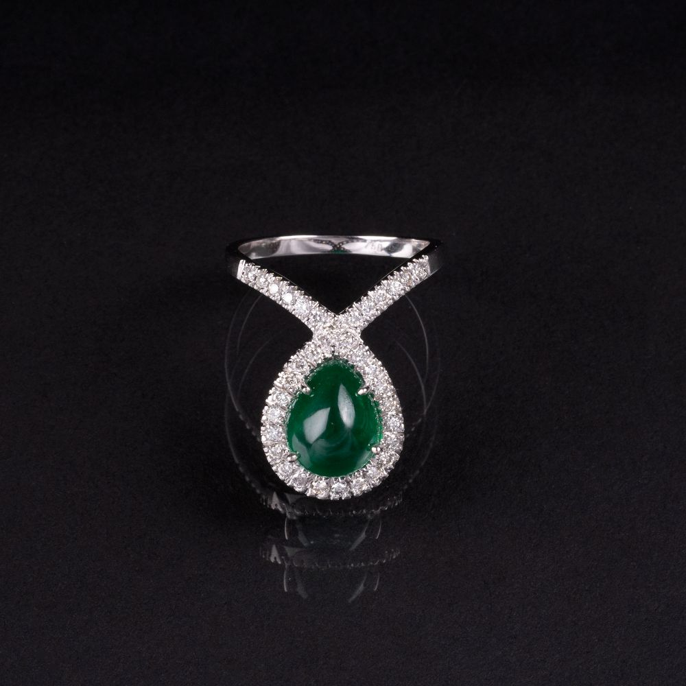 A modern Emerald Diamond Ring
