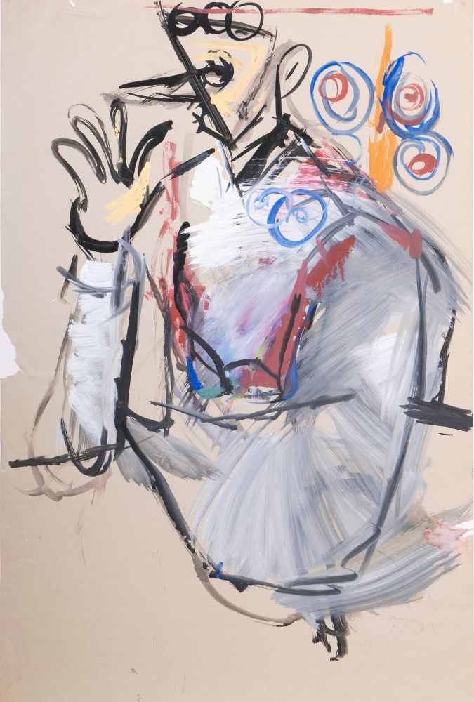 Siegfried Anzinger - Man with Arm propped up Man with Arm propped up