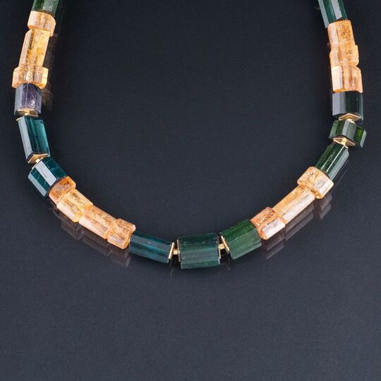 A Tourmaline Citrine Necklace