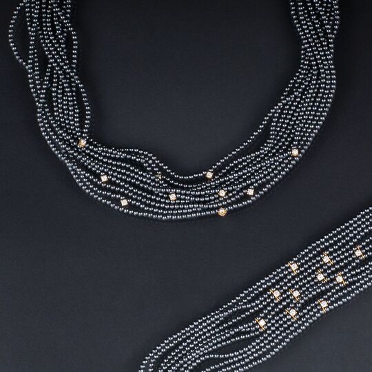 Hämatin-Brillant-Schmuckset mit Collier und Armband