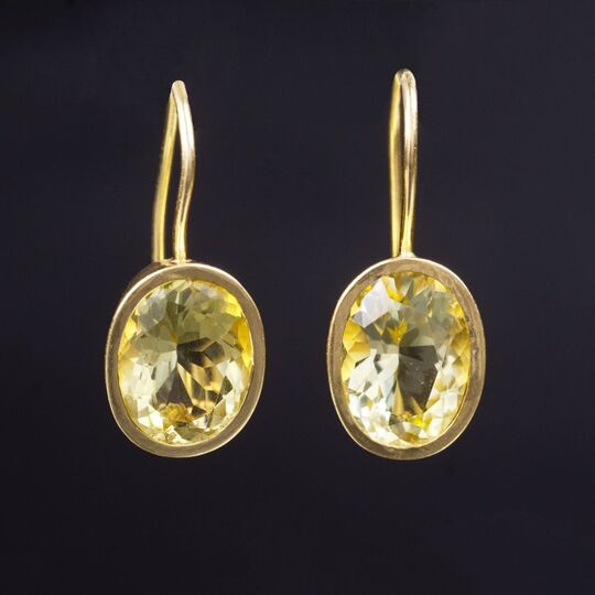 A Pair of Lemon Citrine Earpendants