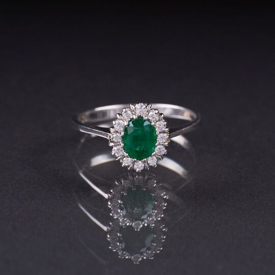 A small Emerald Diamond Ring