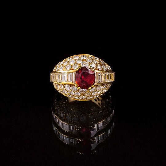 A Ruby Diamond Cocktailring