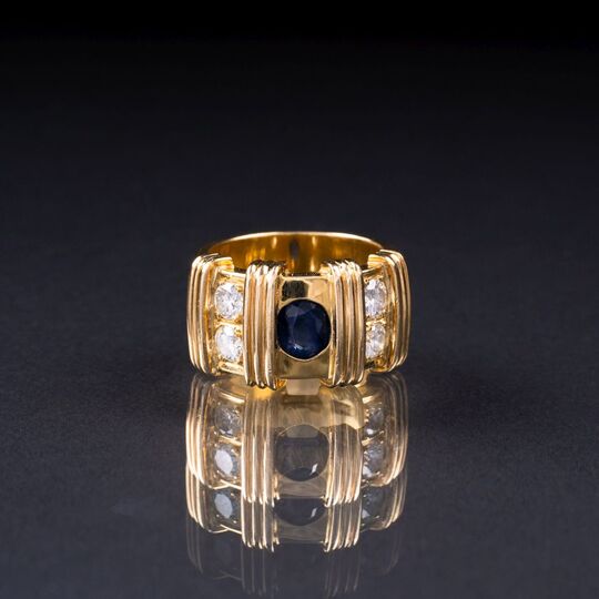 A Sapphire Diamond Ring