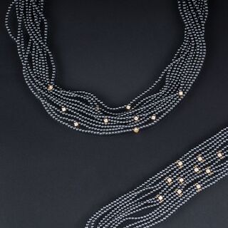 - Hämatin-Brillant-Schmuckset mit Collier und Armband Hämatin-Brillant-Schmuckset mit Collier und Armband