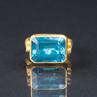 A large Topaz Gold Ring