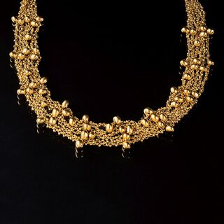 A multiple row Gold Necklace
