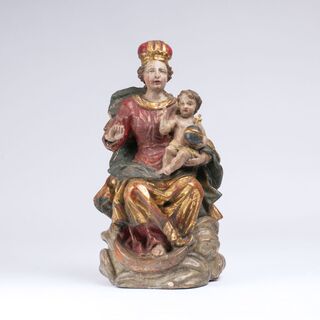 A Baroque Sculpture 'Madonna with Child'