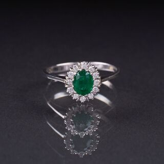 A small Emerald Diamond Ring