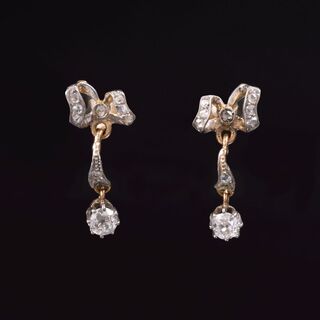 Paar antiker Diamant-Ohrhänger