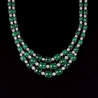 A highcarate Emerald Diamond Necklace