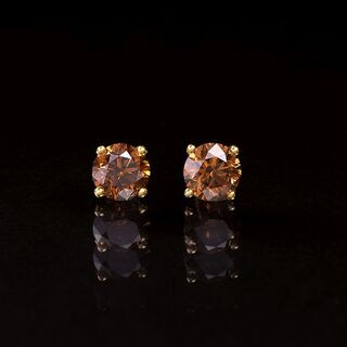 A Pair of Fancy Diamond Solitaire Earstuds