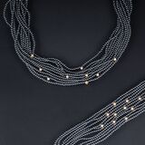 A Hematine Diamond Set with Necklace and Bracelet - image 1