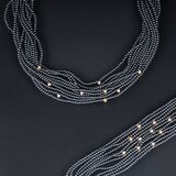 A Hematine Diamond Set with Necklace and Bracelet - image 2